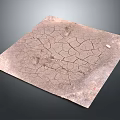 Dry Cracked Earth Ground With Prominent Deep Cracks And Square Textured Surface 3d model