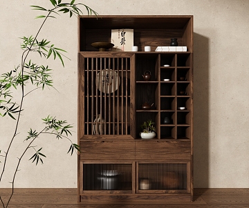 New Chinese-style Sideboard Tea Set Decorative Cabinet 3d model