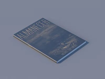 Travel Themed Almanac Book With Scenic Mountain Cover And Almanacer Title 3d model