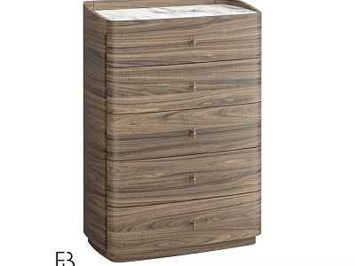 Modern Wooden Dresser With Five Drawers And Sleek Design For Bedroom 3d model