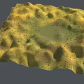 Yellow Green Textured Bridge Surface With Uneven Pits And Spots 3d model
