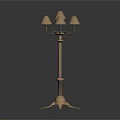 Elegant Floor Lamp With Five Lampshades And Star Shaped Metal Base