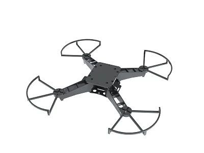 Black Quadcopter Drone With Propeller Guards And Foldable Frame Design 3d model