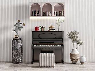 Modern Piano Room Piano 3d model