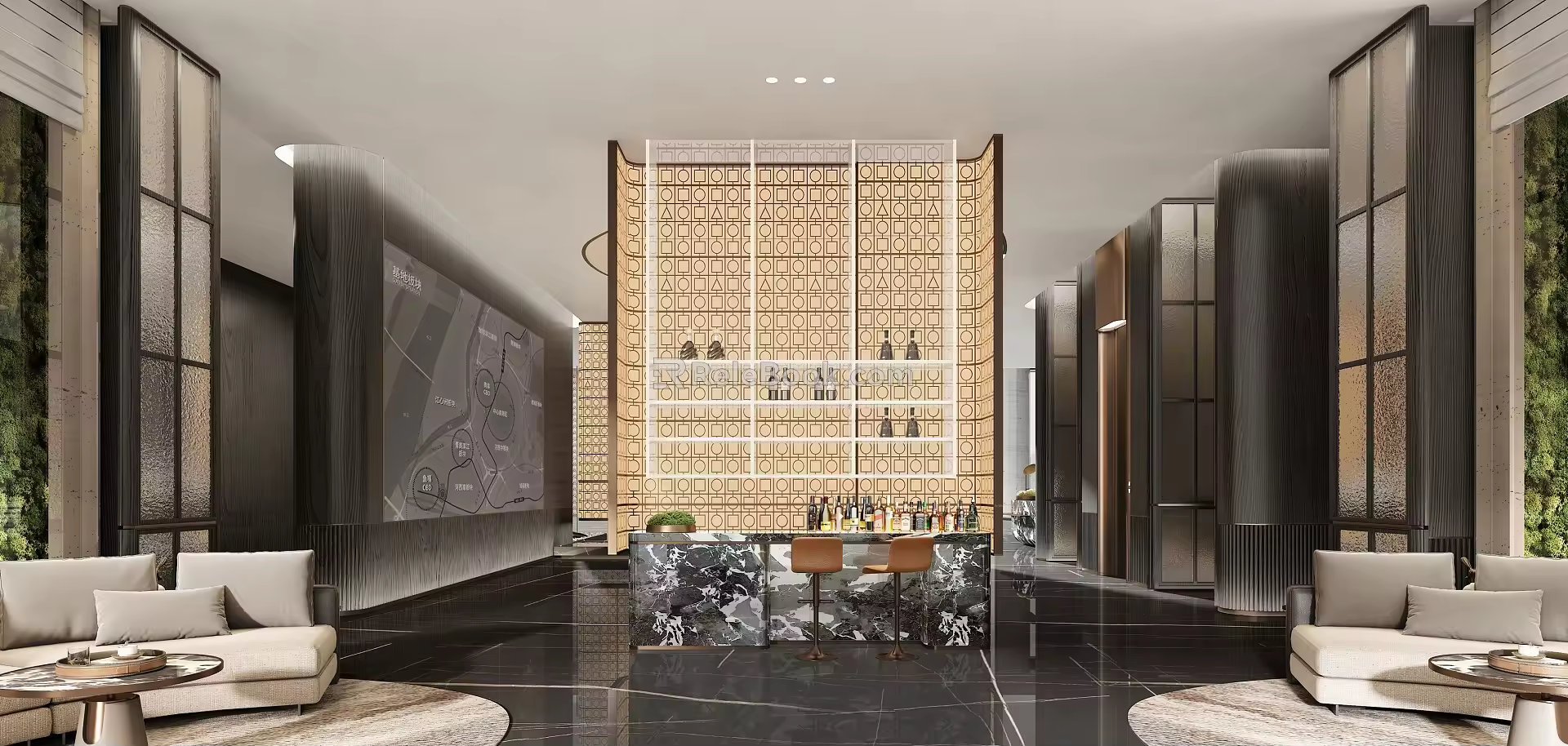 SCD Zheng Shufen Nanjing Sales Office Water Bar Coffee Area Negotiation Area 3d model