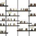 Modern Black Shelf Unit With Books Decorative Items And Vases In Home Interior
