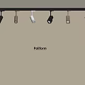 Poliform Modern Track Lighting System With Sleek Adjustable Spotlights On Ceiling 3d model