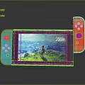 Nintendo Switch Game Console With Blue Red Controllers And Screen Showing The Legend of Zelda