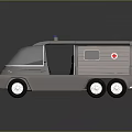Silver Ambulance Model Featuring Blue Emergency Light And Red Cross Symbol 3d model
