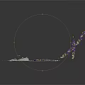 Decorative Scene Elements With Silver Sequins Purple Sticks White Strips And Scattered Particles