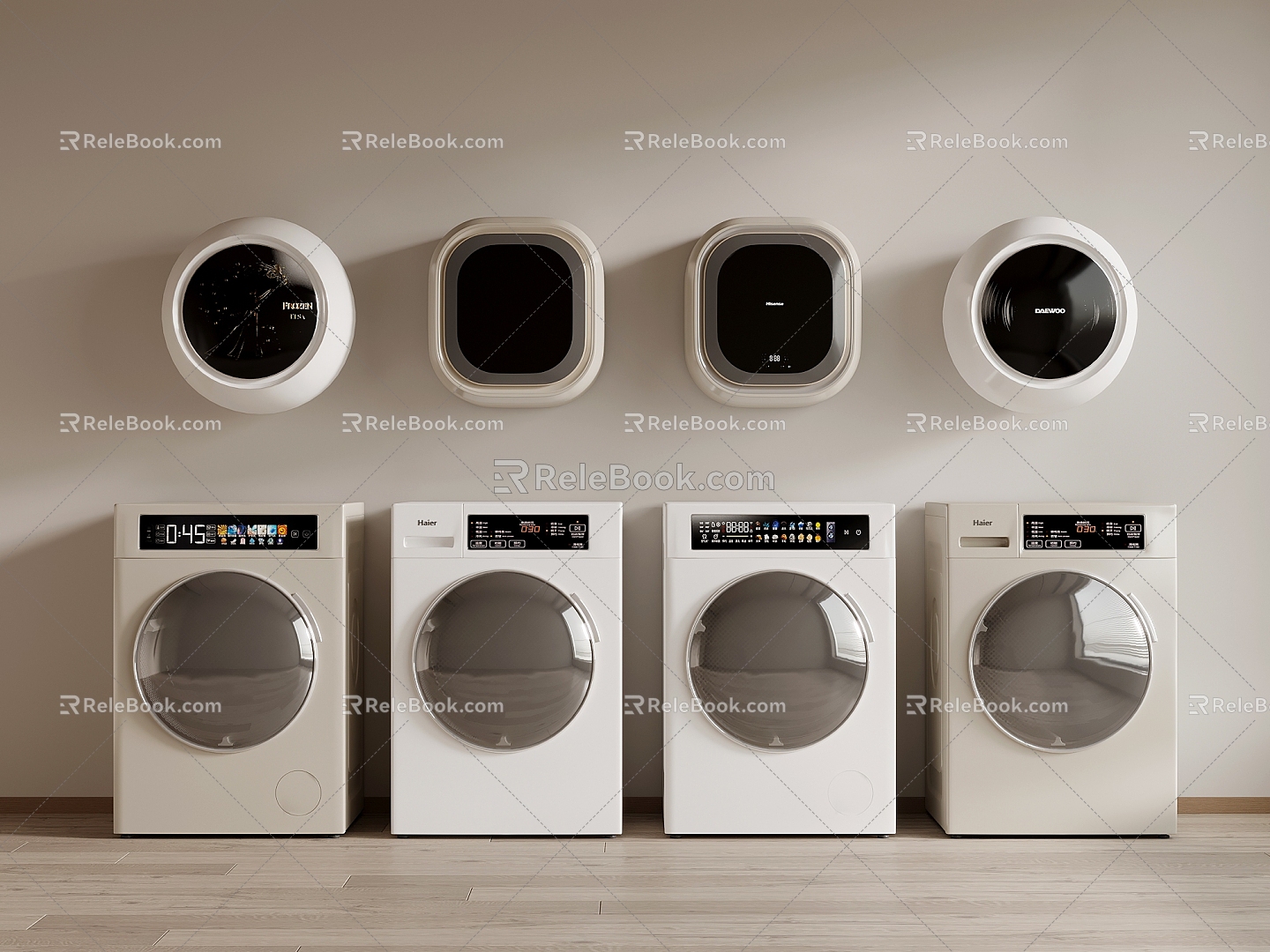 Modern washing machine wall-mounted washing machine small washing machine appliances 3d model