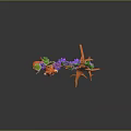 Cute Red Fox Standing By Grape Tree With Purple Grapes Green Leaves And Tree Roots