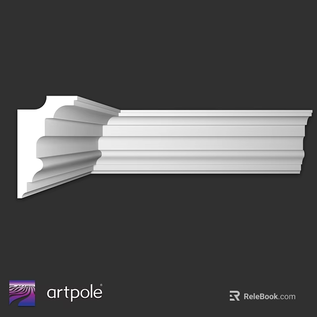 White Layered Corner Architectural Trim With Profiled Design For Interior Decoration 3d model 