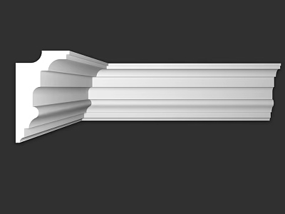 White Layered Corner Architectural Trim With Profiled Design For Interior Decoration 3d model