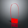 Red Shoulder Handbag With Slim Strap Square Design And Metal Clasp