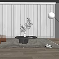 White Sheer Curtains in Modern Interior with Orange Chair Black Table Floor Lamp and Plant