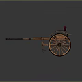 Retro rickshaw ancient frame car rickshaw frame car 3d model
