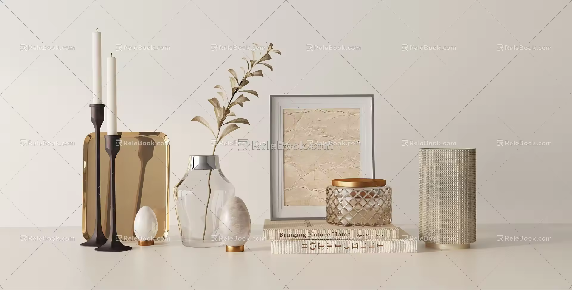 Modern ornaments combination 3d model