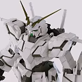 White Gray Gundam Model With Complex Weaponry And Mechanical Armor Details 3d model