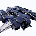 Futuristic Sci Fi Spaceship With Advanced Mechanical Structure And Black Metal Design 3d model