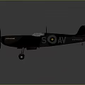 Sleek Dark Blue Passenger Airplane With Glowing Green Accents And Wing Emblems