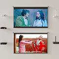 Modern Projection Curtain Projector Projection Equipment 3d model