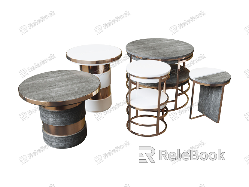 Light Luxury Round Table Coffee Table model