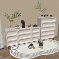 Modern Cream Style Cabinet Whole Cabinet Sideboard Cabinet Balcony Cabinet Storage Cabinet Entrance Cabinet 3d model