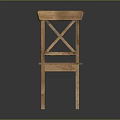 Rustic Wooden Chair Design With Cross Back Straight Legs And Wood Grain