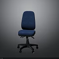 Blue Ergonomic Office Chair With Adjustable Caster Base And Comfortable Seat