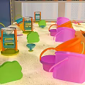 Colorful Plastic Washing Supplies Featuring Buckets Basins in Pink Green Orange for Daily Use