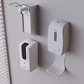 Wall Mounted White Hand Soap Dispensers And Tissue Box Daily Cleaning Supplies