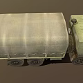 Green Military Cargo Truck With Canvas Covered Bed And Off Road Tires
