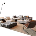 Modern Sofa Coffee Table Set With Accent Chair Floor Lamp Area Rug And Decorative Pillows