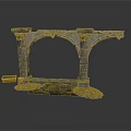 Ancient Stone Archway Structure With Decorative Columns And Carved Base Details 3d model