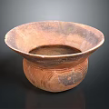 Handcrafted Earthenware Bowl With Wide Rim And Textured Surface For Daily Use