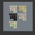 Colored Square Samples In Various Tones Arranged With White Gold Black And Silver