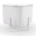 Square Velvet Stools in Gray Green Blue with Modern Gold Legs Design