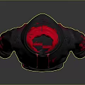 Gray Hoodie with Red Lining Accents Sleeve Patterns and Front LOUD Lettering