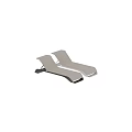 Modern Outdoor Lounge Chair With White Fabric Seat And Black Frame