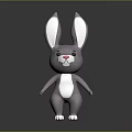 Gray Rabbit Character 3D Model With White Belly Pink Nose Standing Pose 3d model