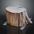 Natural Rustic Wooden Stump Decorative Piece With Authentic Wood Grain For Home Interior