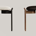 Modern Stools In Different Colors With Upholstered Seats And Wooden Metal Legs