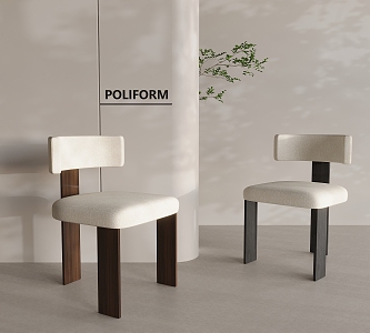 Modern Single Chair Backrest Chair Dining Chair 3d model