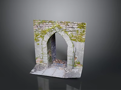 Gate House Stone Gate House Gate Post Stone Gate Post Ruin Gate Post Arch Stone Post Outdoor Articles Realistic 3d model