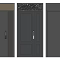 Elegant Modern Security Doors With Different Panel Designs Metal Handles And Marble Accent 3d model