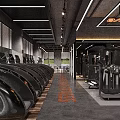 Modern Gym Interior With Fitness Equipment Training Machines And Bright Lighting