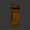 Traditional Chinese Wooden Cabinet With Carved Roof Design Double Doors And Ornate Base