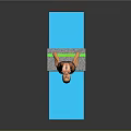 Fitness Yoga Exercise Scene With Blue Mat And Person Doing Handstand