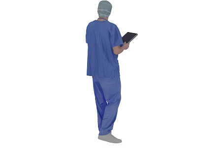 modern man doctor white coat 3d model